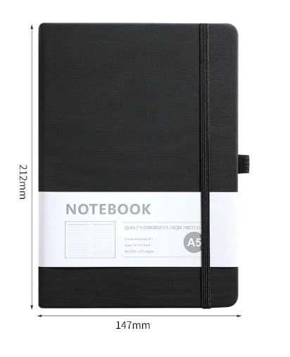A5 Moleskine Style Hard Cover Grid Notebook Stationery