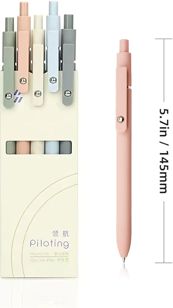 Morandi Gel Pens – 0.5mm Fine Tip (Set of 5)